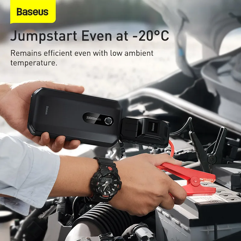 Baseus 10000mAh 12V Peak Current 1000A Portable Emergency Power Bank Car Jump Starter