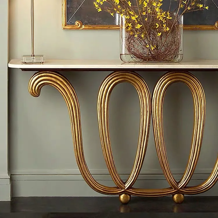 Роскошный классический стиль Goldleaf консоль стол Роскошный европейский стиль мебель для гостиной высококачественные консоли столы