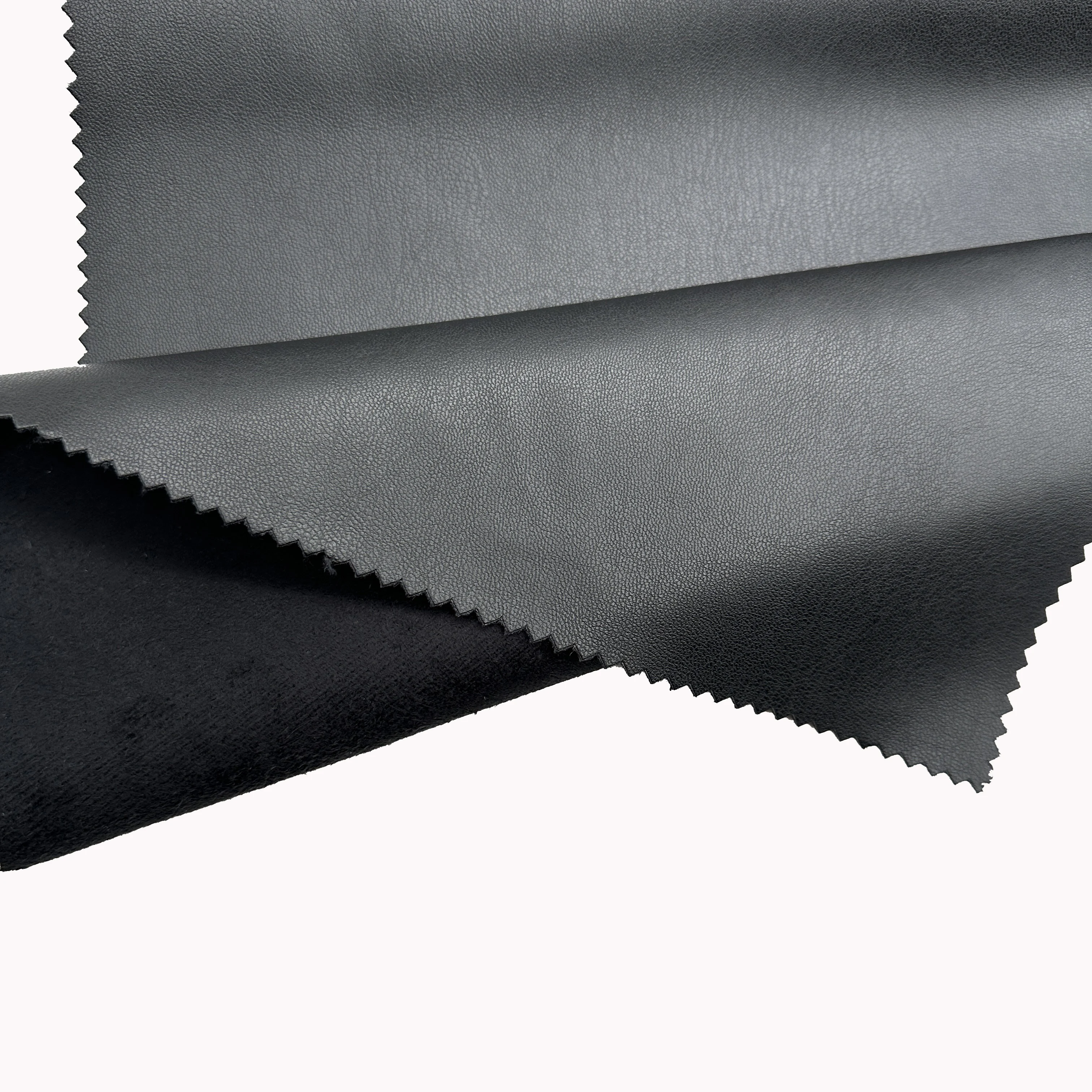 High Quality Pu Vegan Leather Suede backing Soft Leather fabric New Design vegan leather Fabric For Jacket