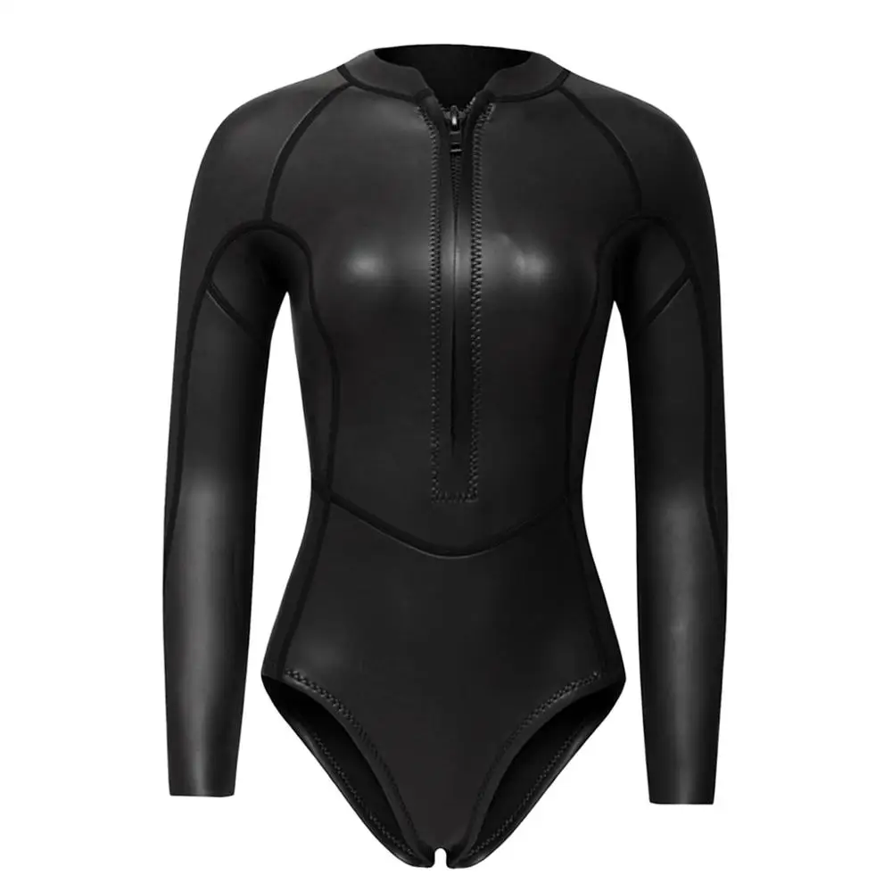 2MM Neoprene Wetsuit Women Long Sleeve Scuba Diving Wet Suit Swimsuit Rash Guard Wetsuit for Surfing Swimming Diving Suit