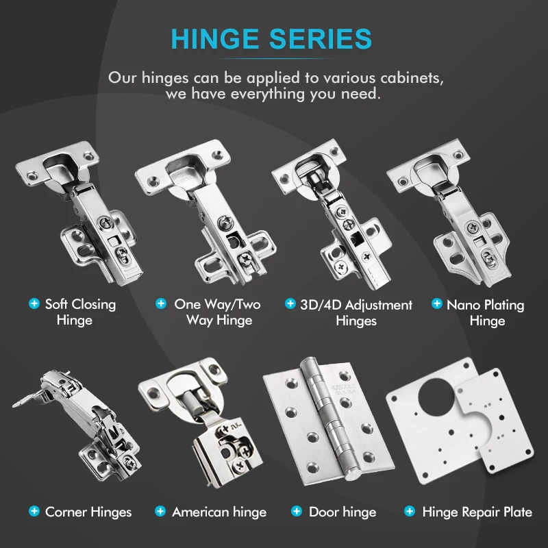 Topcent CH.9929 Invisible 4D Hydraulic Hinge Kitchen Spring Soft Close Concealed Cabinet Door Furniture Hinges