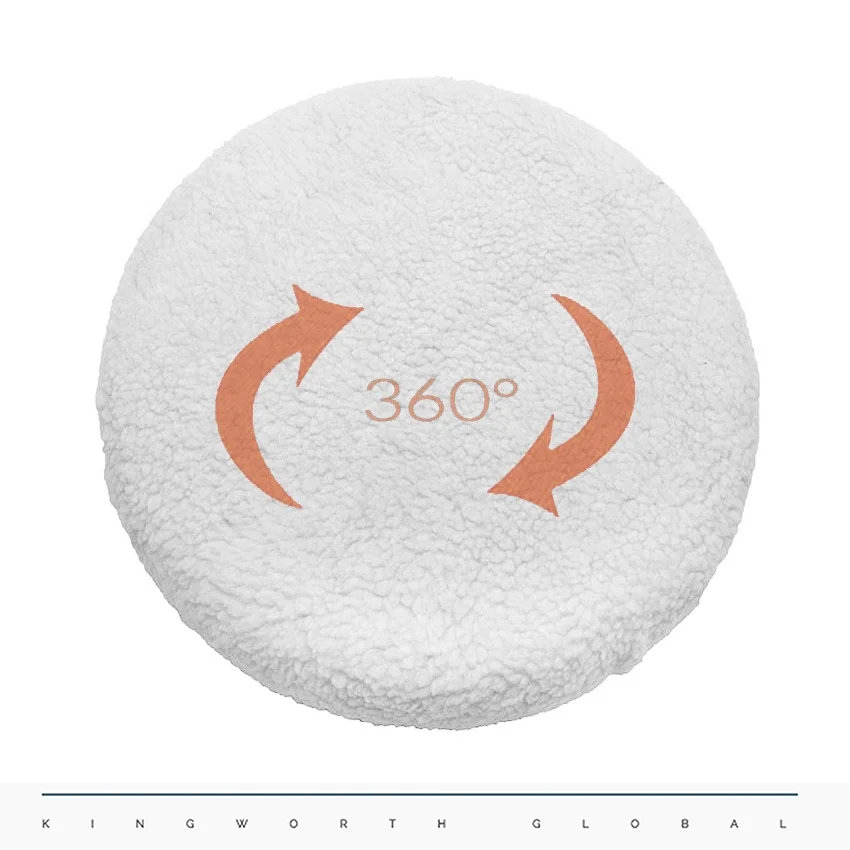 Car Chair 360 Round Comfort Berber Fleece Wool Non-Slip Polyester Seat Cushion