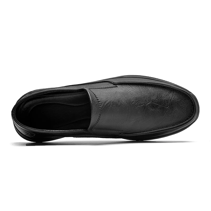New high quality wholesale moccasin homme en cuir men black leather dress shoes slip-on fashion brand cheap factory oem