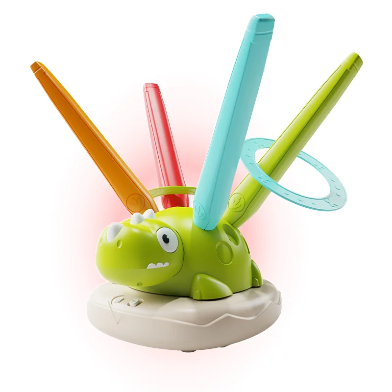 3-in-1 Musical Jump Toss Ring Game Toy Rocket Launcher for Kids Outdoor Toys with Remote Control
