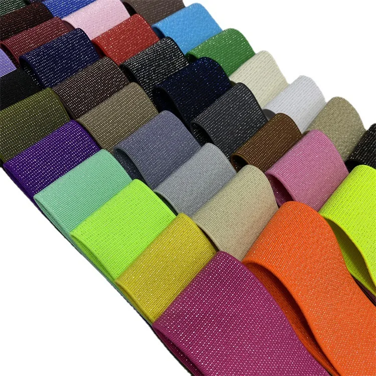 4cm high stretch waist skirt waist elastic band double-sided silver wire encryption high elastic color rubber band
