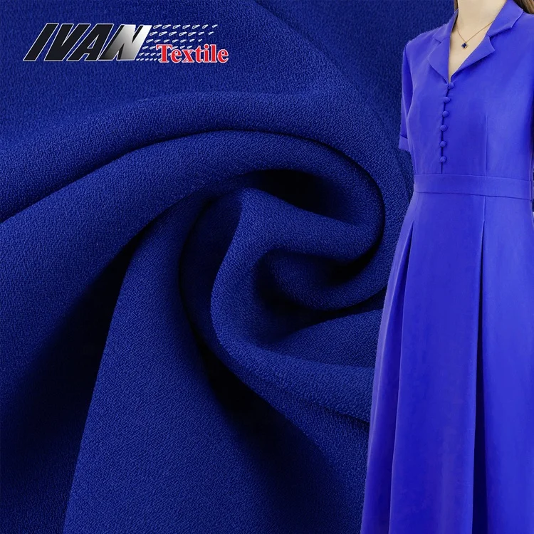 Italian fashion luxury 160D polyester tear resistant woven crepe plain dyed cardigan fabric for lady garment