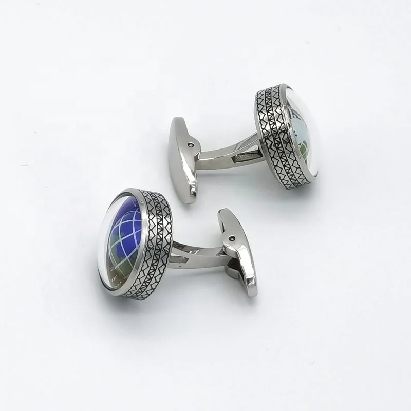 
Supplier Custom Map Cuff Button China Factory 316L Stainless Steel Gold Plated Men Cufflinks Jewellry 