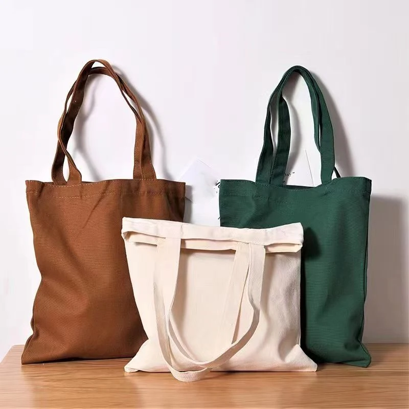 Heavy duty premium quality canvas tote bags sublimation polyester handbag canvas material bag