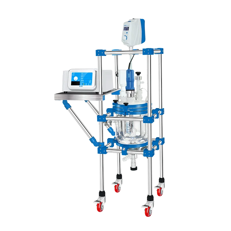 2021 New 1200W 5L Ultrasonic Glass Reactor for Stirring , homogeneous and  emulsification
