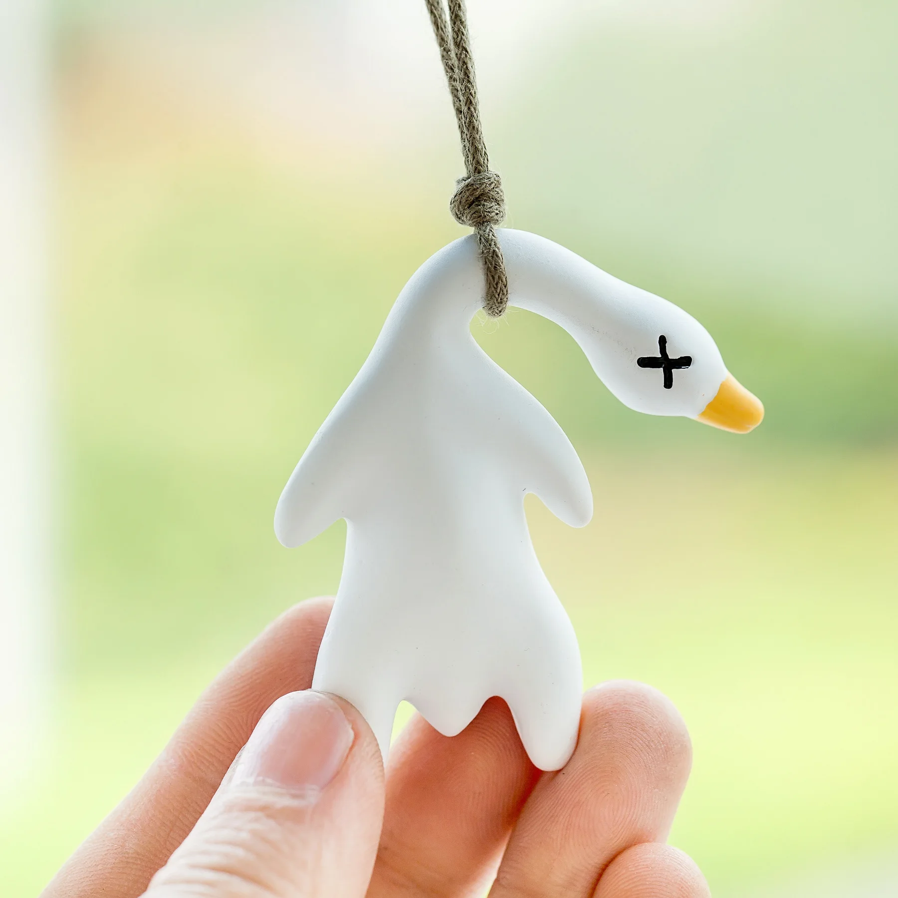 Gypsum Anime Duck Car Mirror Pendant Cartoon Cute Auto Rearview Mirror Ornaments Birthday Gift Auto Interior Decoration Pendant