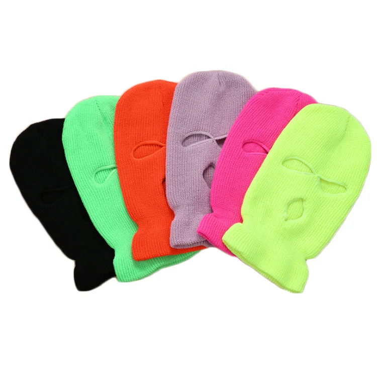 YD38 Custom Winter Warm Sports Three Hole Windproof CS Caps Balaclava Knit Hat Cycling Motorcycle Embroidery Bandit Ski Hats
