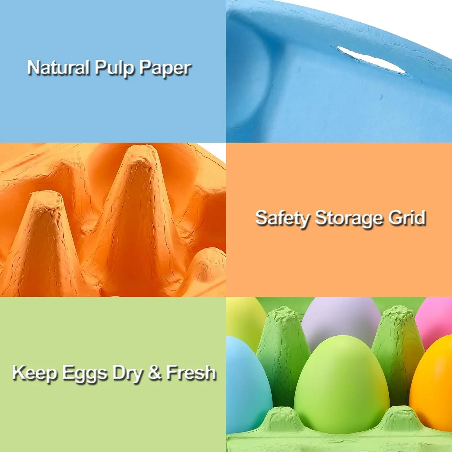 Wholesale Recycled color Cartons for Chicken Eggs toys Easter egg 6 cells paper egg tray carton for sale