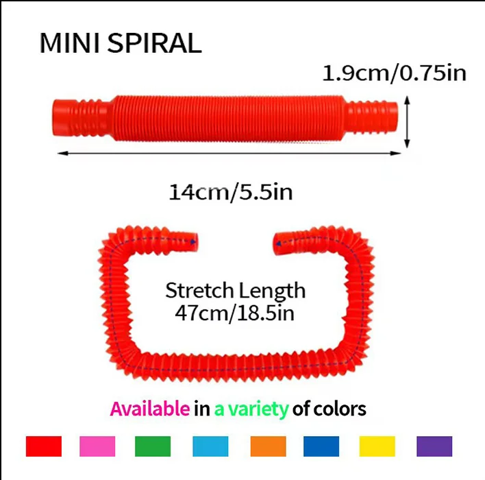Unisex Plastic Pop Tubes Fidget Toy Sensory Fidget Tube for Kids 2-4 Years Classroom Fidget Toy for Autism Popping Sensation