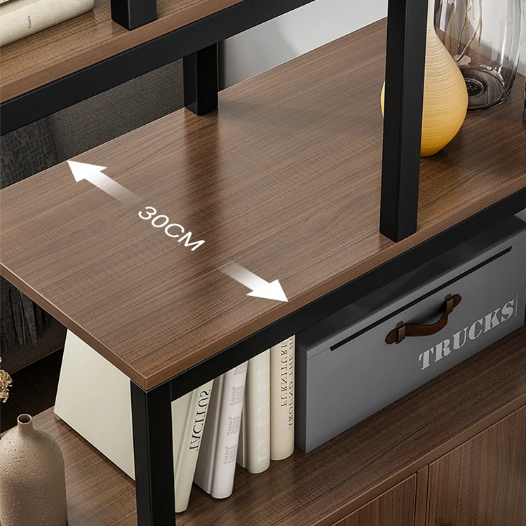 Wholesale Modern Metal 4-tier Living Room Furniture Bookcases Home Office Industrial Storage Racks Bookshelf