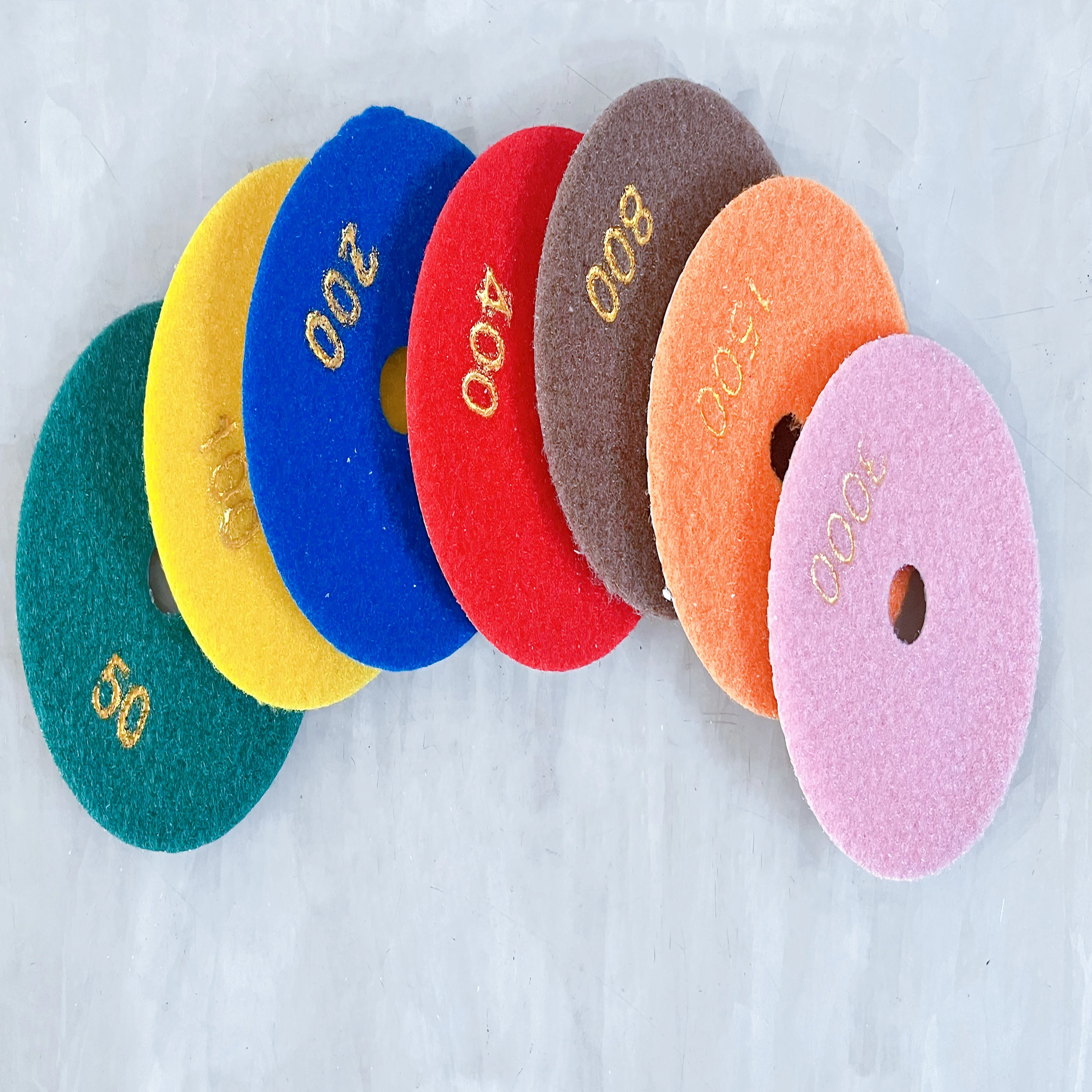 high quality 100mm  4 inch 7 step high quality wet  diamond polishing pads for stone Quartz fabrication