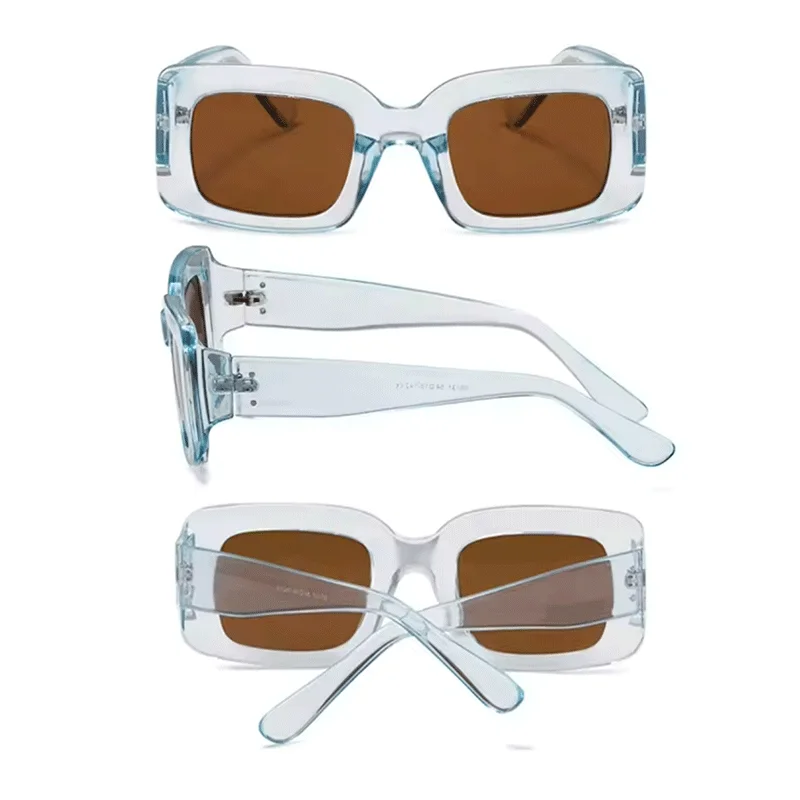 Fashion Red White Glasses Cross border Hot Sale Rectangular Shades Big PC Frame High Quality Sunglasses for Men Women Party Gift