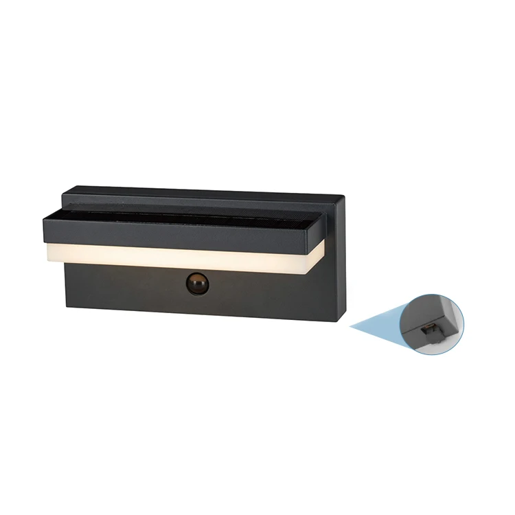 Aluminum LED Solar Light Outdoor Solar Lamp Powered Sunlight Waterproof Motion Sensor Street Wall Light for Garden Decoration