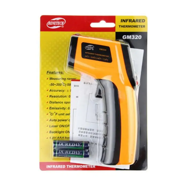 Ir pyrometer laser point gun non-contact infrared temperature sensor intelligent digital high precision thermometer for industry