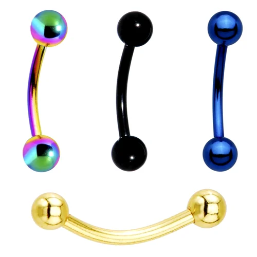 Wholesale Customization Jewelry Eyebrow Piercing Ip Plated G23 Titanium Piercing Jewelry Plain Ball New Eyebrow Ring Piercings