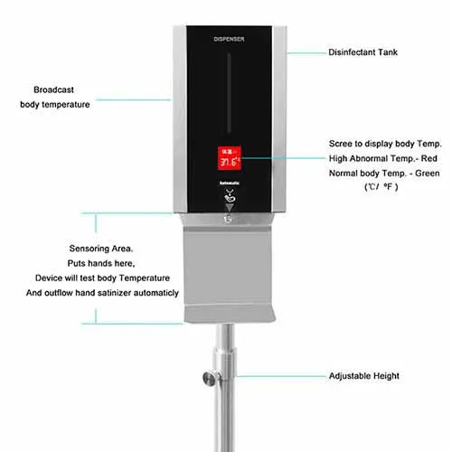  Решение IOT индивидуальное устройство для измерения температуры геля и диспенсер дезинфицирующего средства