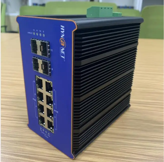 Outdoor switch 8G +4 *10G SFP L3  Broadcom managed din-rail  industrial network switch