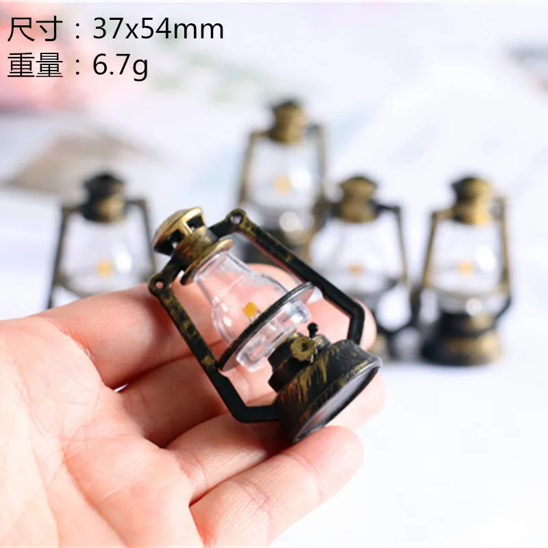 Miniature Food Toy Landscaping Shooting Props Accessories Decoration Retro Kerosene Lamp Diy Model Material Decoration