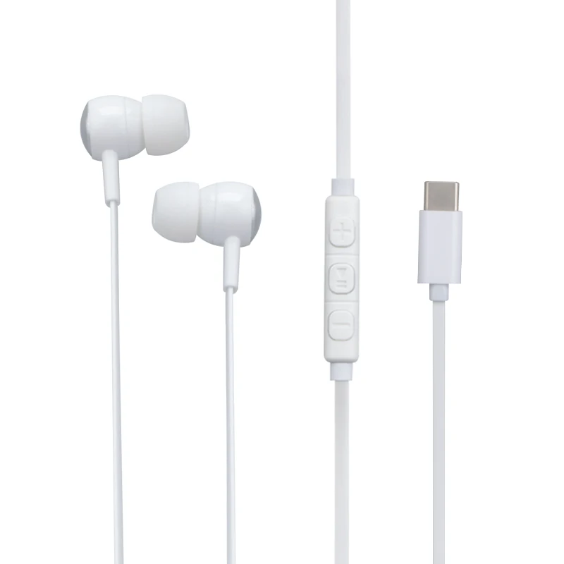 Trendy Type C connector stereo wired in-ear earphone earbud sports headphone headset for Iphone/Samsung/Huawei