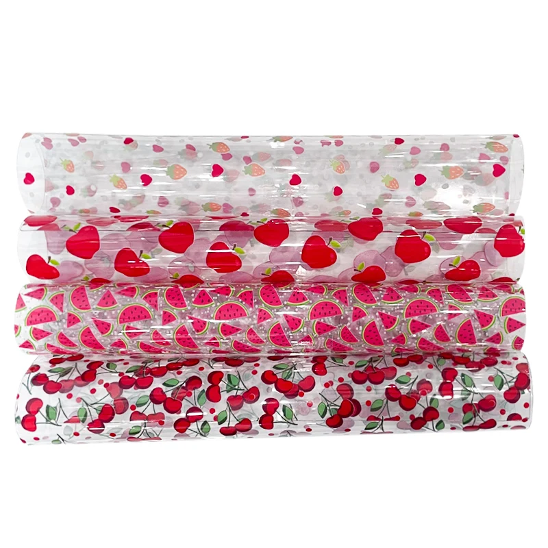 Custom UV Printing TPU  Plastic Cartoon Pattern Design Eco Friendly Transparent Vinyl Fabric Clear TPU Vinyl By The Yard