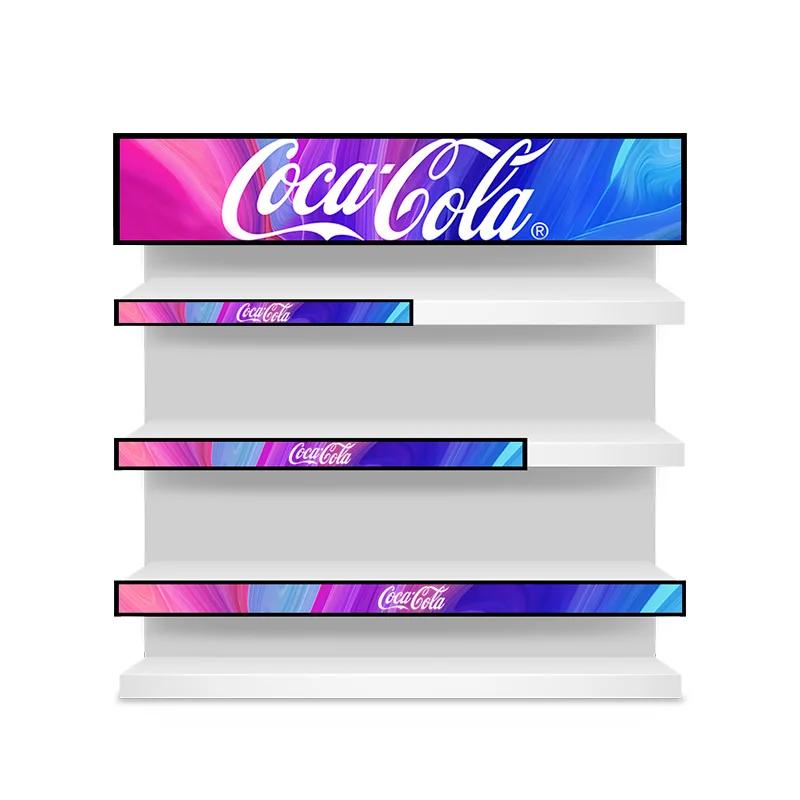 23.1 inch Media player display ultra wide supermarket stretch bar lcd advertising screen