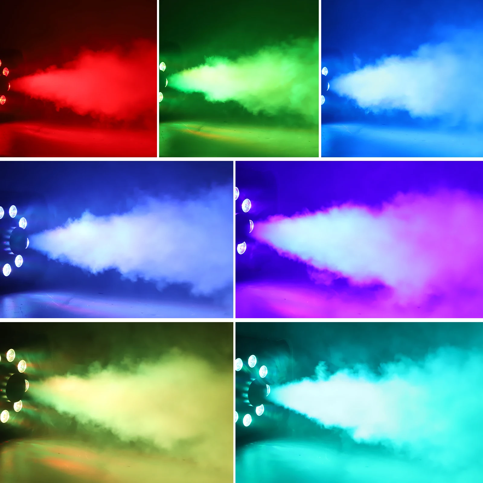500W LED Smoke Machine with 8PCS RGB 3 in 1 LED Stage Colorful Spray Equipment