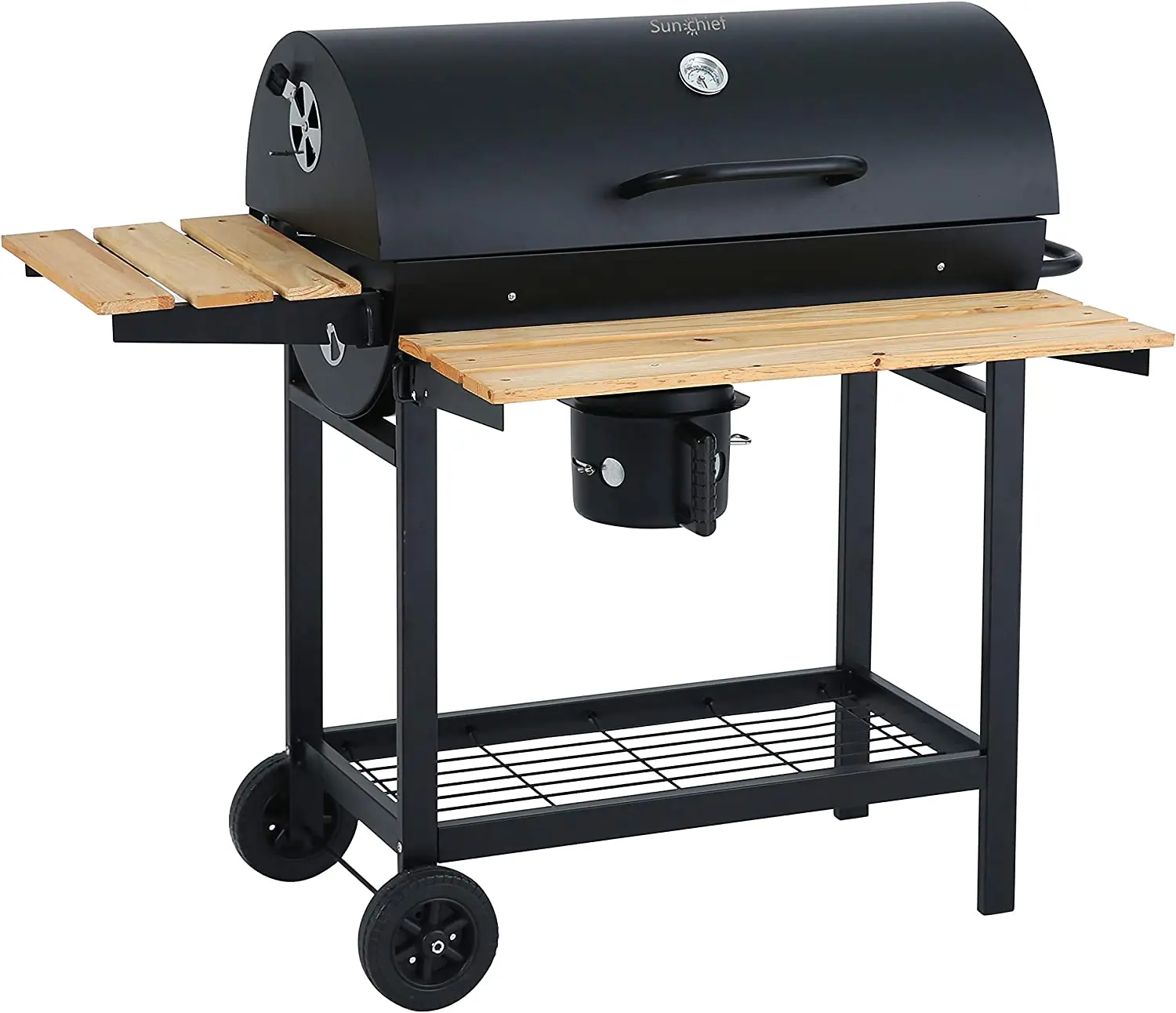 Heavy Duty Trolley barbeque custom Charcoal chimney BBQ Grill Outdoor with Offset Smoker