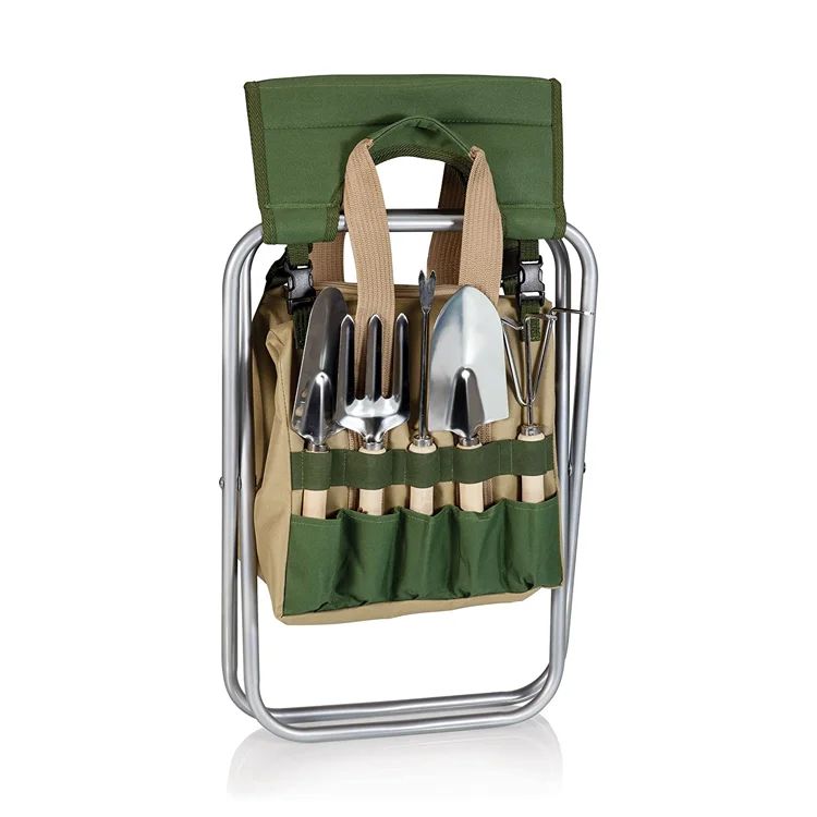 High-quality 8pcs garden tool set,hand gardening tool kit with folding sear and tote