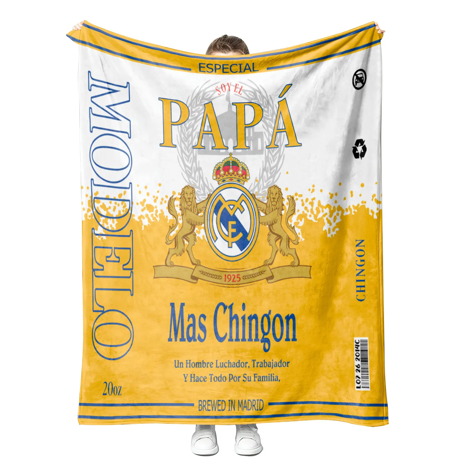 wholesale custom design famous beer pattern chivas los mas chingones model mexican flannel fleece throw blanket