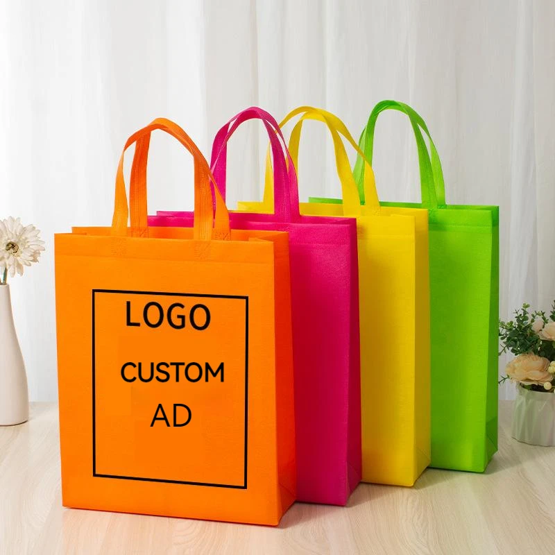 Custom Logo Printed Non-woven Bag Promotional Reusable Grocery Tote Bag Gift Heavy Duty PP Non Woven Shopping Bag