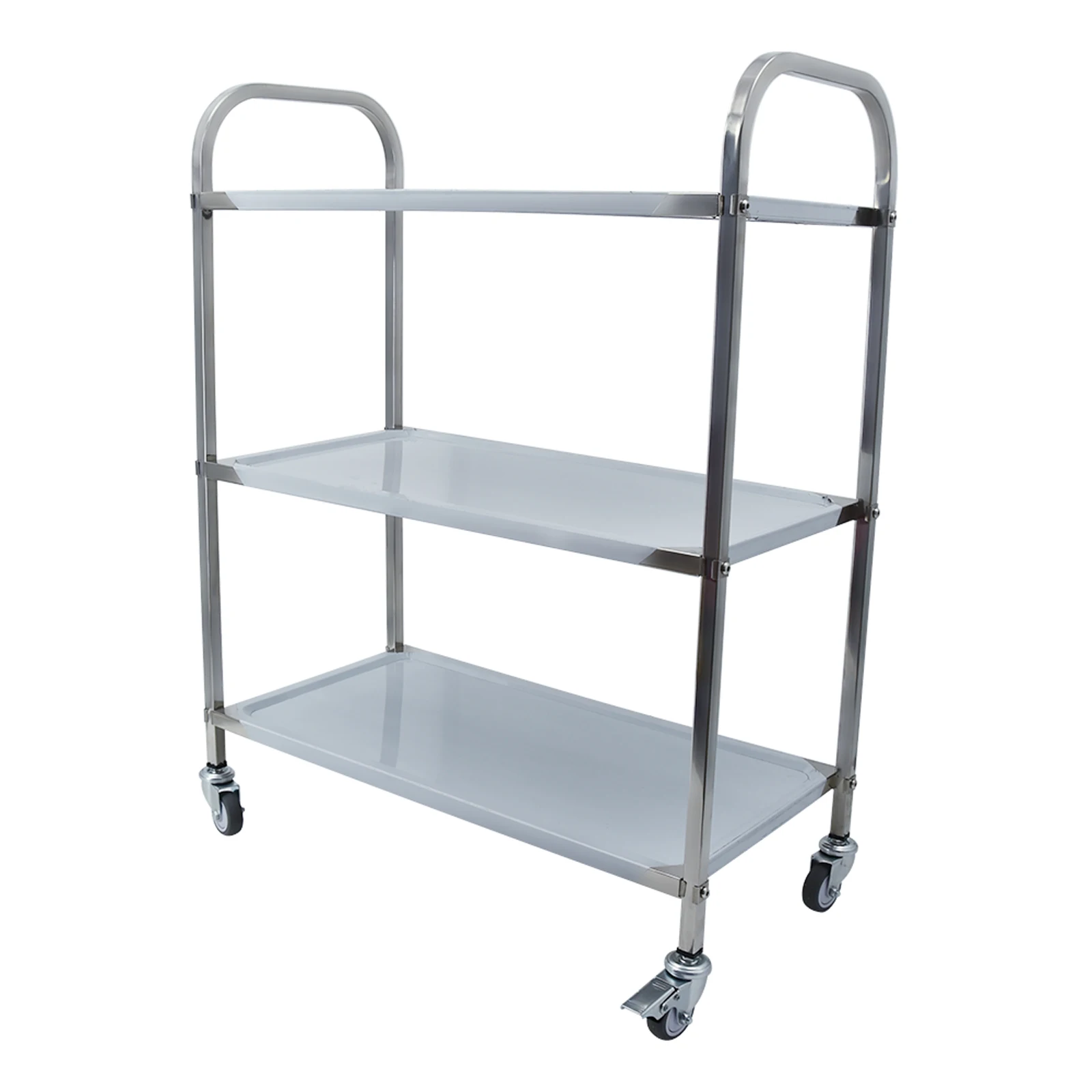 Food serving small type stainless steel dining trolley cart with wheels