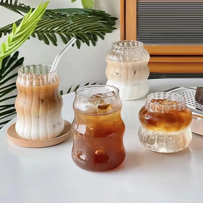 large capacity Custom high borosilicate Glass Coffee Cups Latte Cup Coffee Mugs