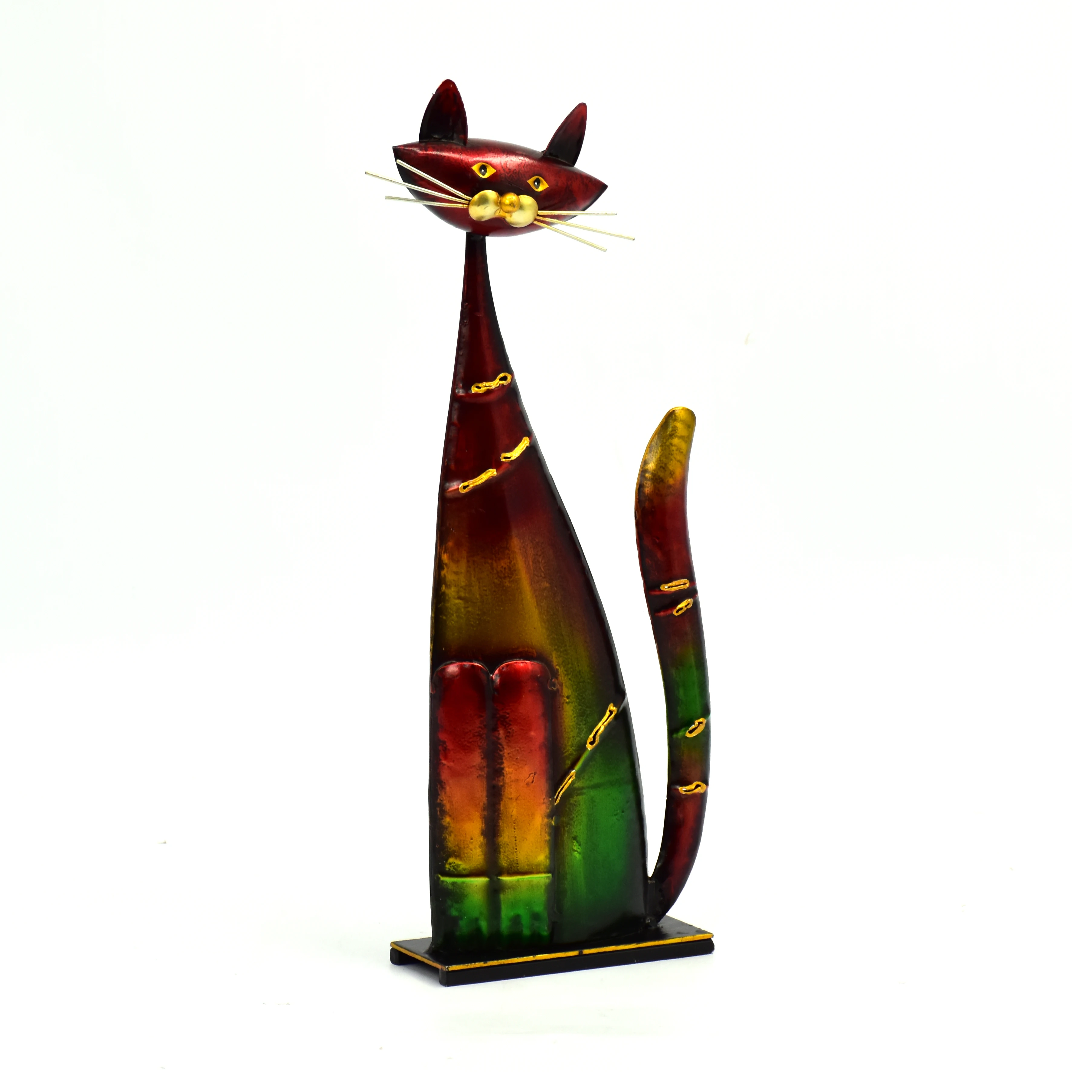 Wholesale Metal Iron Adorable Sitting Cat decor Kitchen decor Oil Painting Color Finish Sculpture