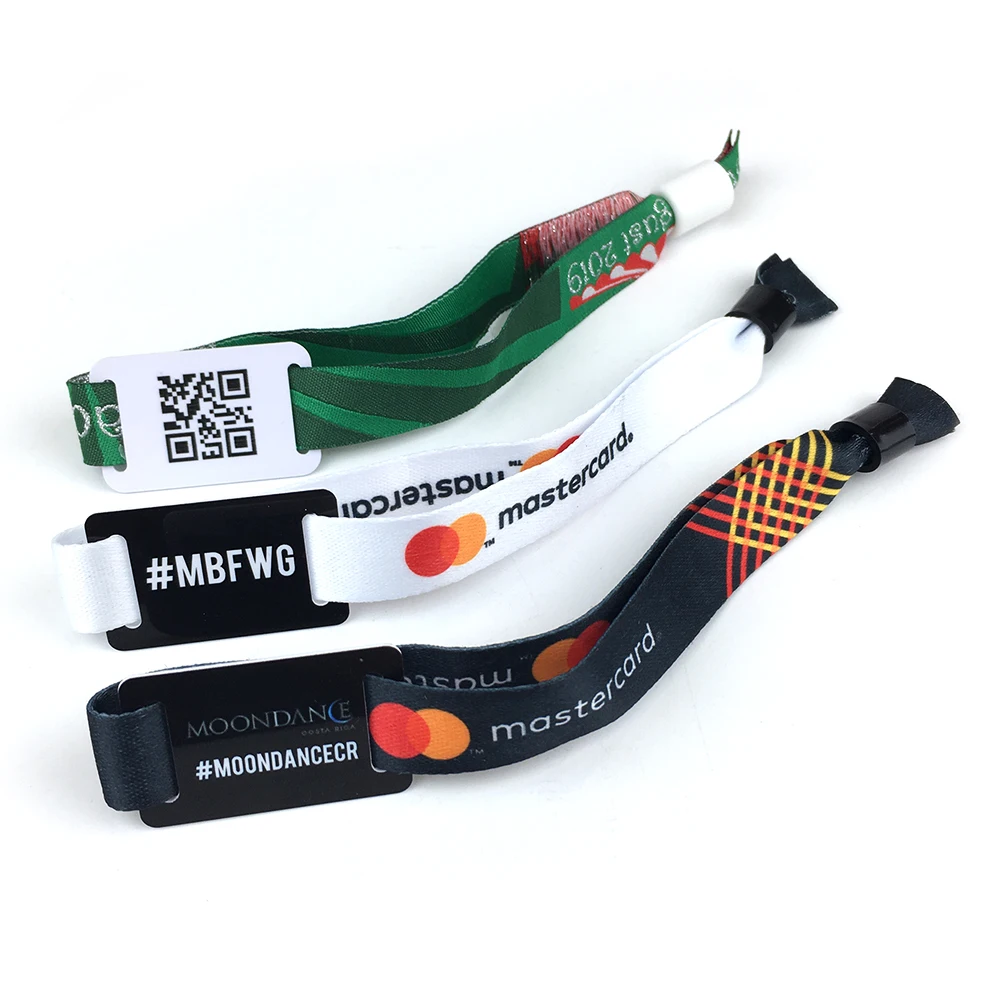 Adjustable Fabric Rfid Wristband / Bracelet Nfc Tag Smart Rfid Band For Festival Events