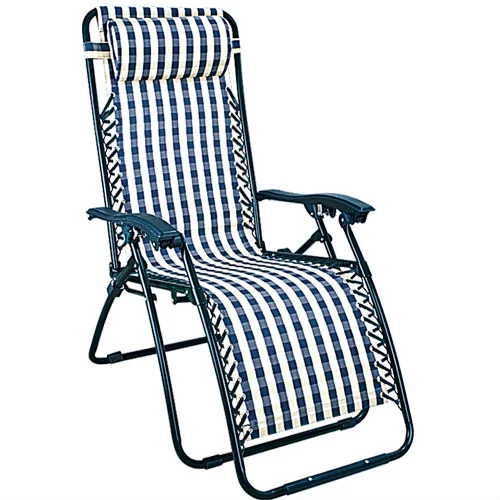 Reclining Folding Beach Camping Chair Luxury Zero Gravity Lounge Chair With Cup Holder Height Adjustable