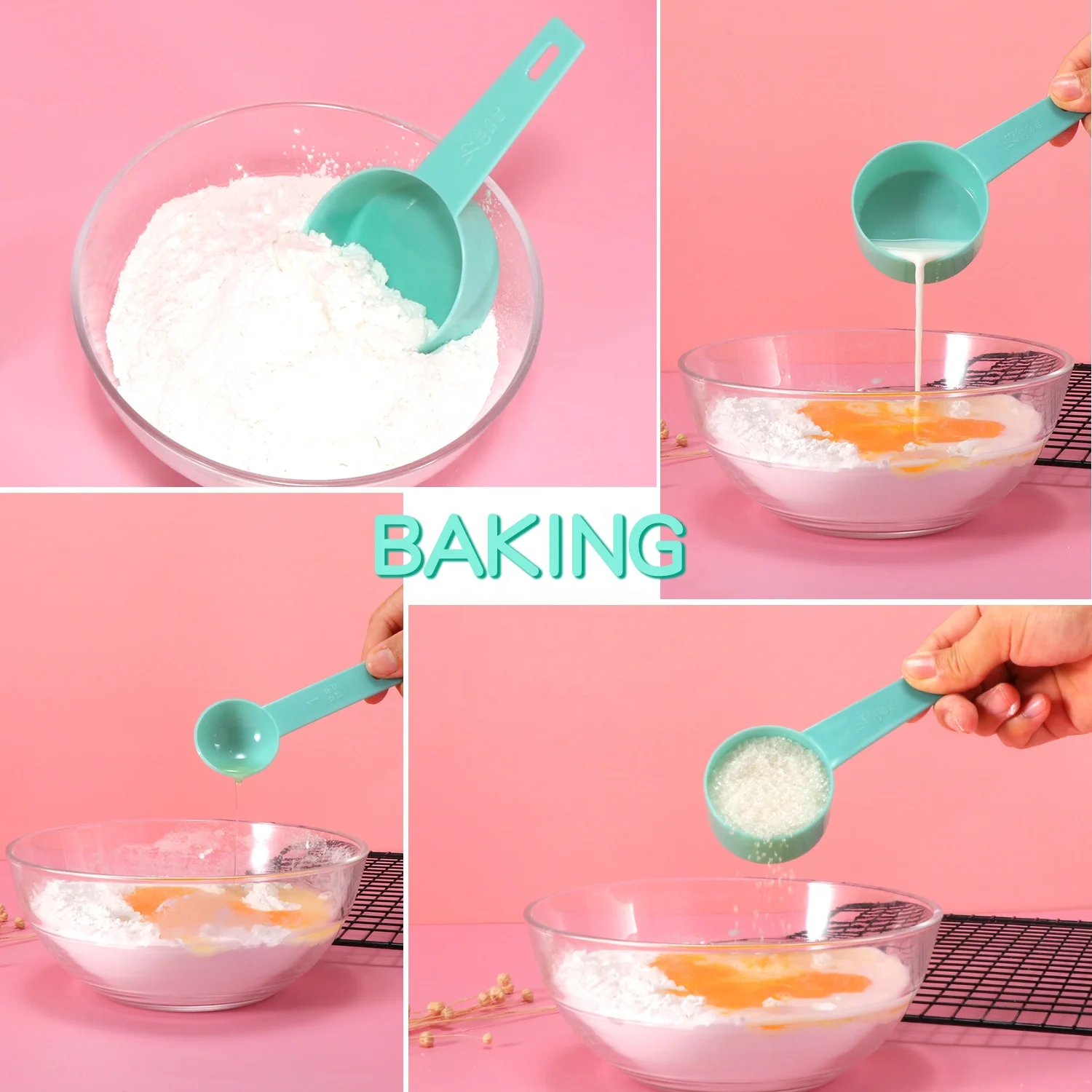 
Baking tool measuring spoons set of 9 kitchen measuring tools plastic measuring spoons measuring cups 