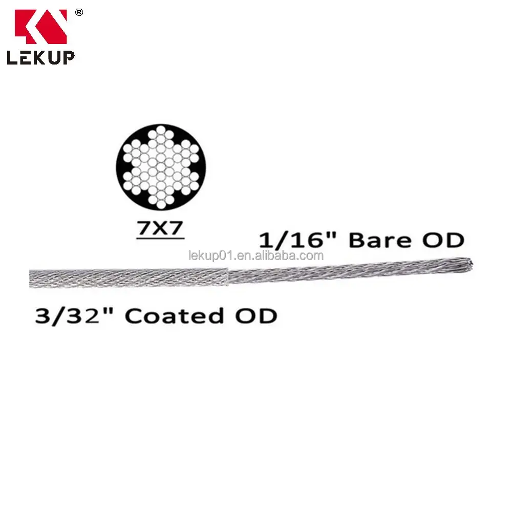 String Light Suspension Kit Outdoor Light Guide Wire Tensioner Kit Vinyl Coated Stainless Steel Wire Rope Cable