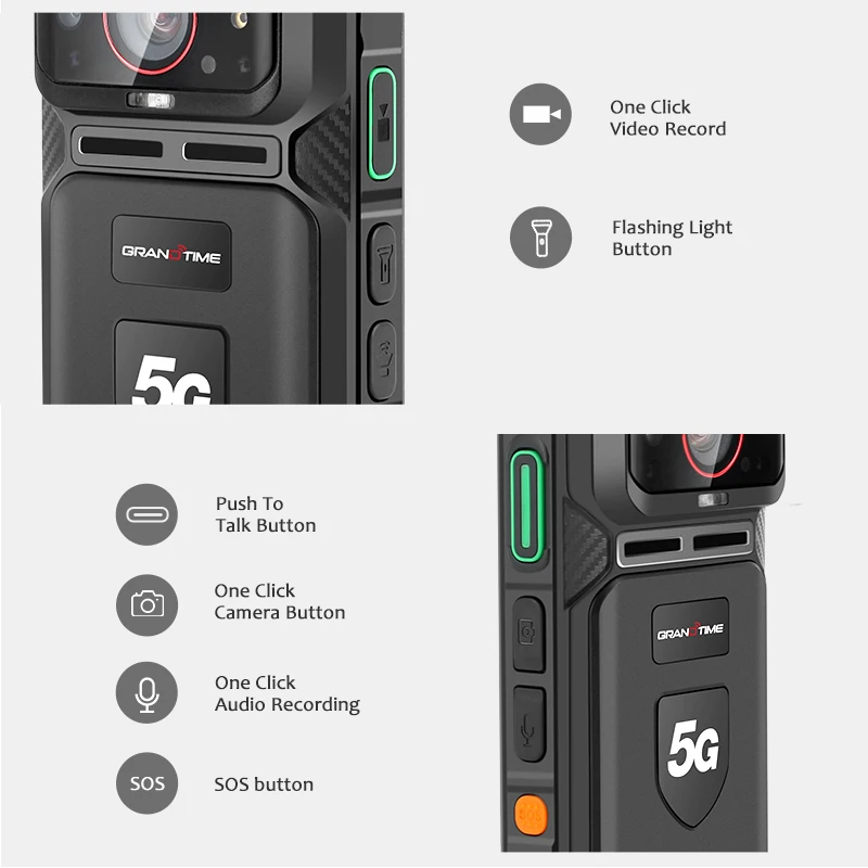 Newest 5G Smart Phone Body Worn Camera Audio Video Intercom HD Mini Security 400 Long Hours Body Camera with Touch Screen
