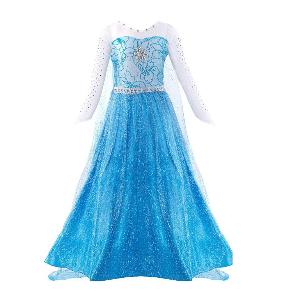 Little Girl Princess Dress Snow Party Queen Halloween Costume