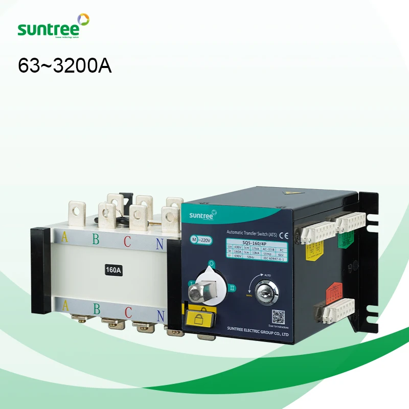 Automatic Power Changeover Switch 4P Ats 100A 160a changeover switch 1-63a Generator Ats