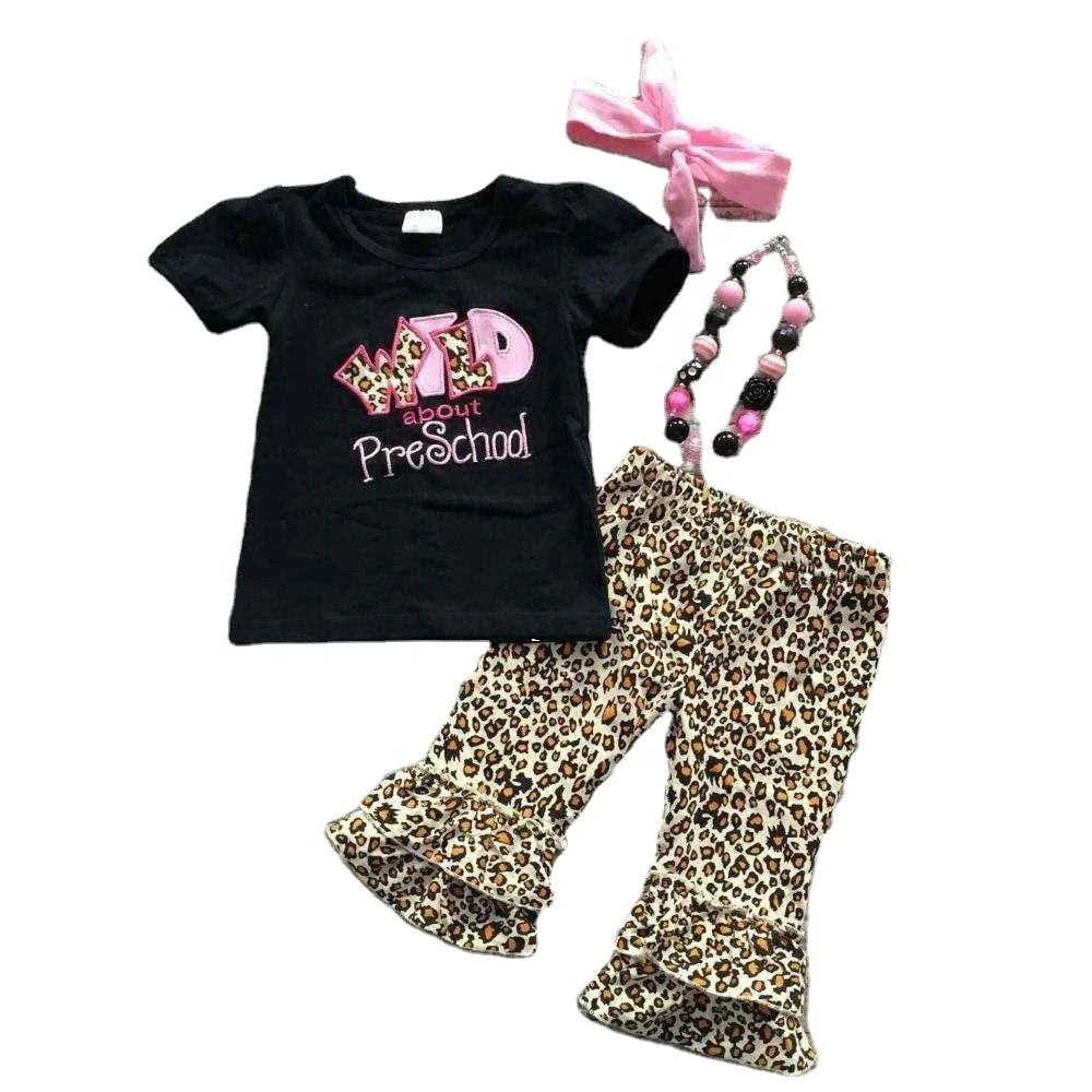 giggle moon remake outfits girl ruffle capri sets girls wild pre school clothing summer boutique necklace headband