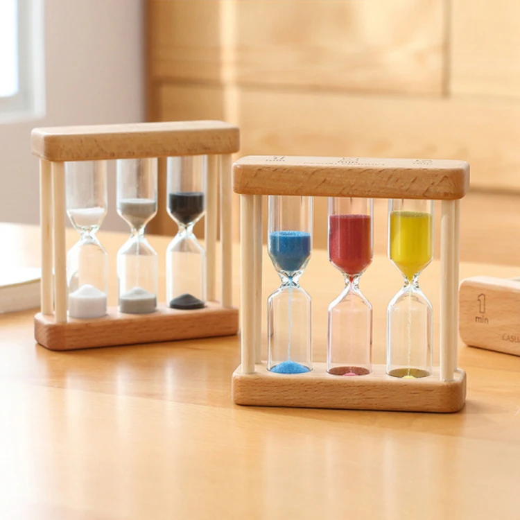 3 in 1 Promotional 1 3 5 Minute Wooden Tea Sand Timer Hourglass