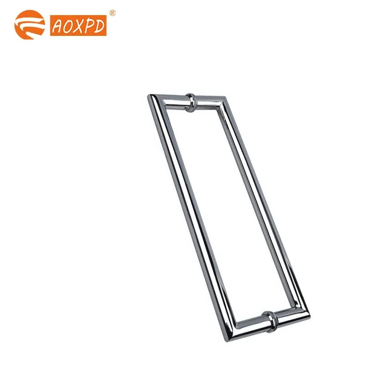 New Chinese Style Bathroom Glass Door Handle Stainless Steel Handle Back to Back Glass Door Handle