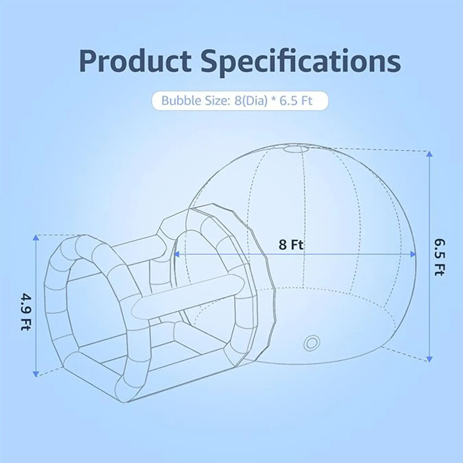 Party Weddings PVC Material Clear 8FT Commercial Grade Dome Inflatable Kids and Adults Bubble Tent House