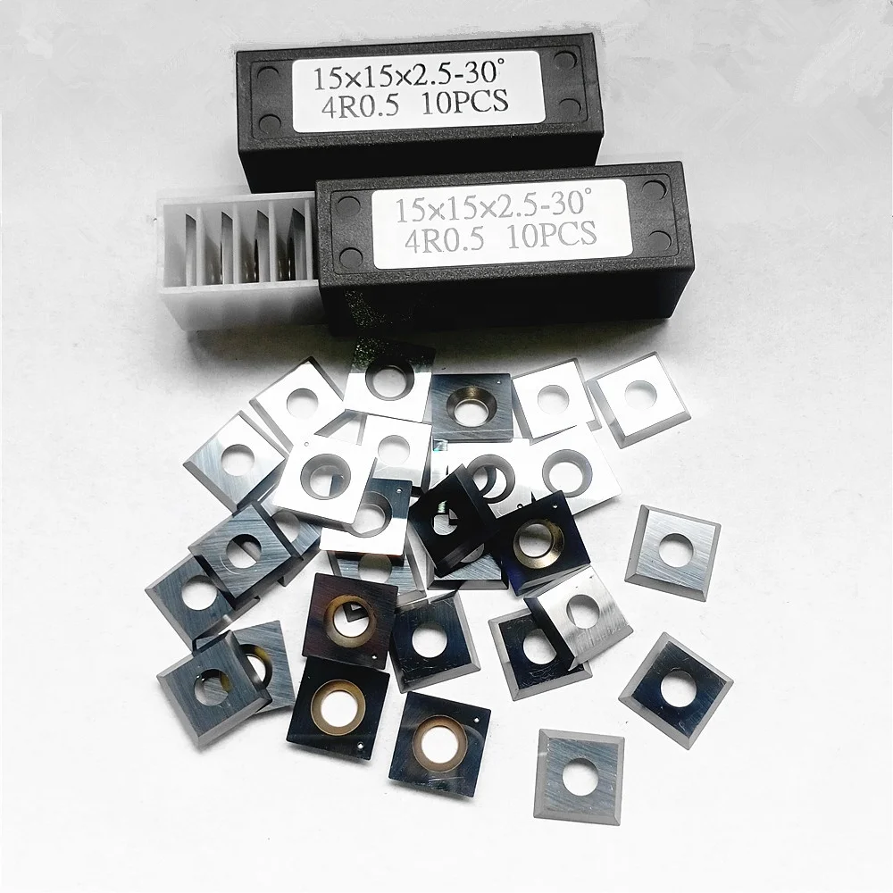 Tungsten Carbide Woodworking Insert Carbide Cutter Inserts 15x15x2.5mm 30 Degree Radius Corner and Radius Sides for Wood Lathe