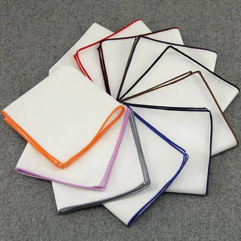 Hot Sale Prevailing Handkerchiefs Pocket White Hankies for Wedding Casual Solid Color Pocket Square